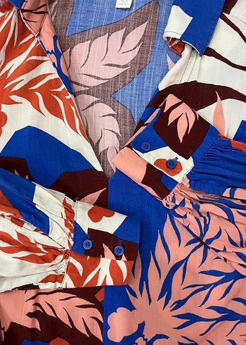 Mavi Bohem Uzun Salaş Elbise H&M marka - Görsel 3