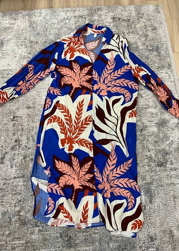 Mavi Bohem Uzun Salaş Elbise H&M marka - Görsel 4