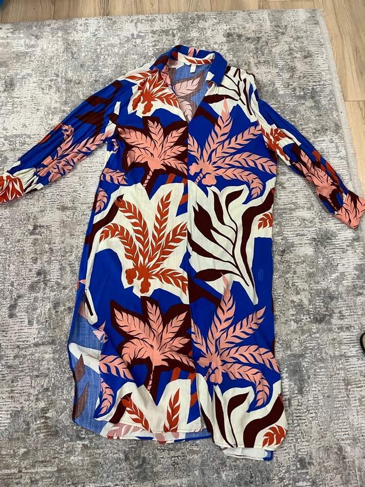 Mavi Bohem Uzun Salaş Elbise H&M marka - Görsel 4