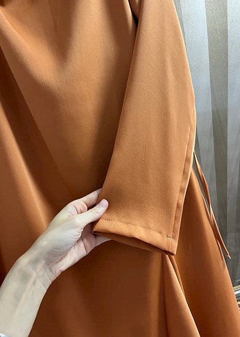 Kadın Uzun Saten Elbise - Görsel 2