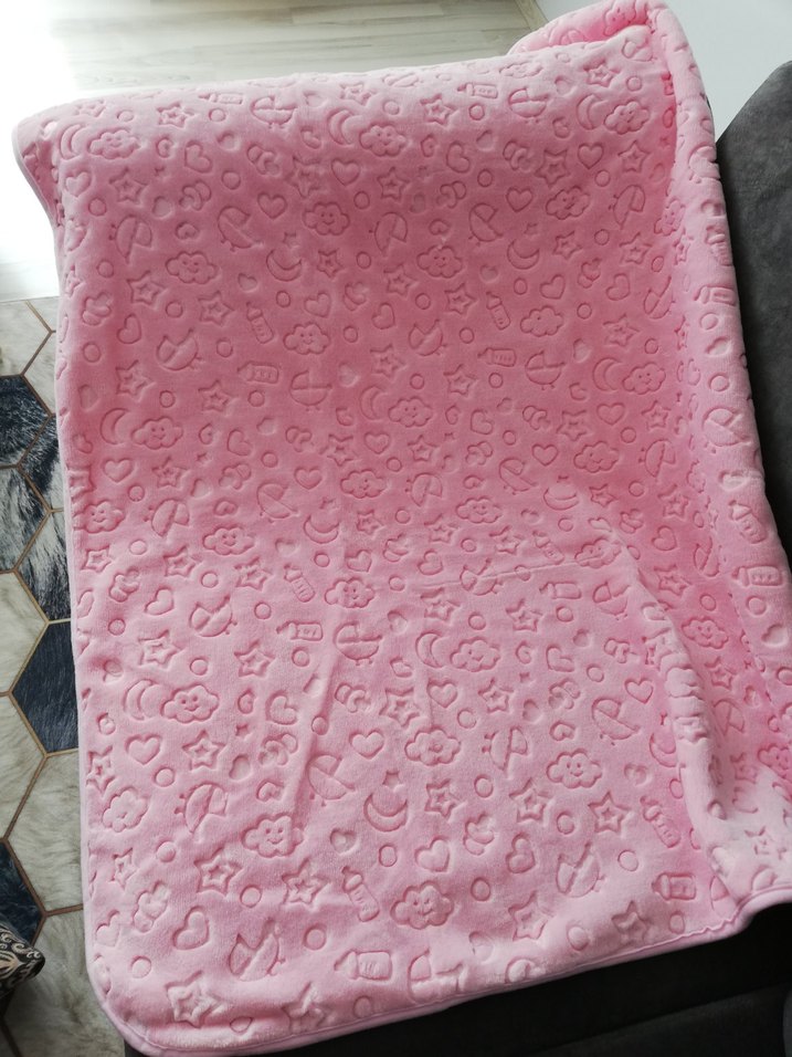 Pembe Baskılı Bebek Battaniyesi - Görsel 3