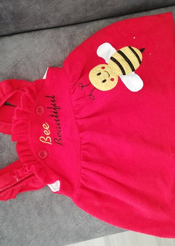 Kız Çocuk Kırmızı Fırfırlı Kolsuz Elbise - Görsel 2