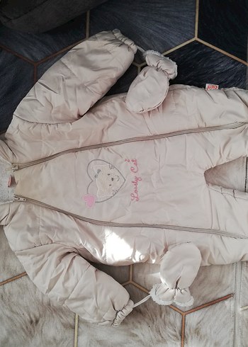 Gri Bebek Tulum, Kürk Detaylı, Normcore - Görsel 3