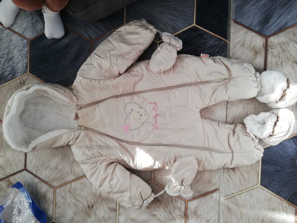 Gri Bebek Tulum, Kürk Detaylı, Normcore - Görsel 3