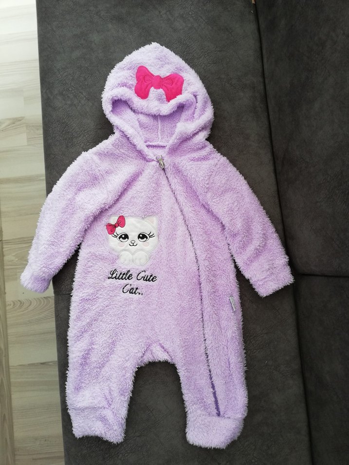 Mor Peluş Bebek Tulum - Görsel 3