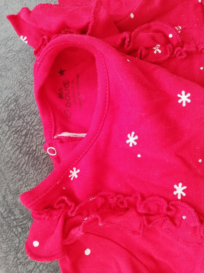 Uzun Kollu kırmızı Kız Çocuk Elbisesi - Görsel 2