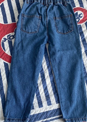 Çiçek İşlemeli Renkli Kız Kot Pantolon - Görsel 2