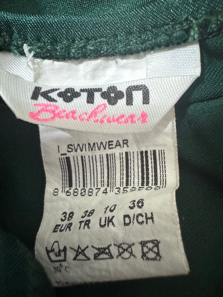 Yeşil Drapeli İnce Askılı Mayo - Görsel 3