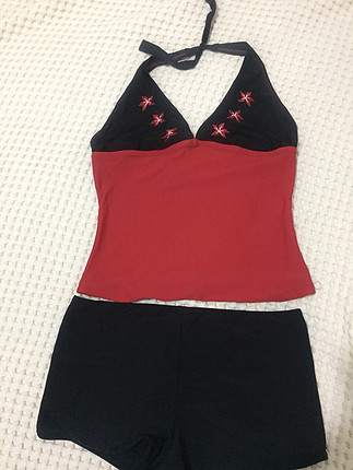 40 Beden kırmızı Renk Sunset tankini