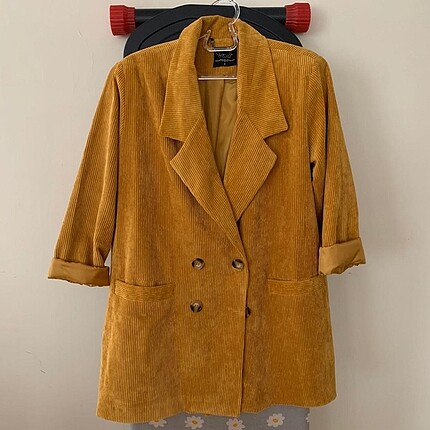 Hardal sarı blazer