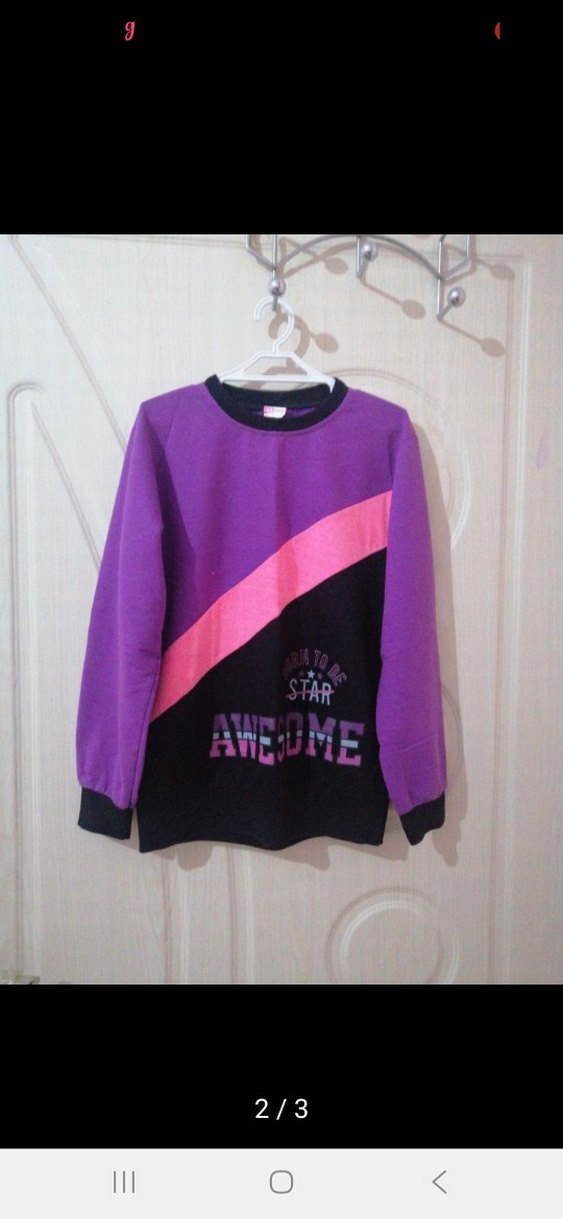 Mor ve Siyah Kız çocuk Eşofman Takımı - Görsel 2