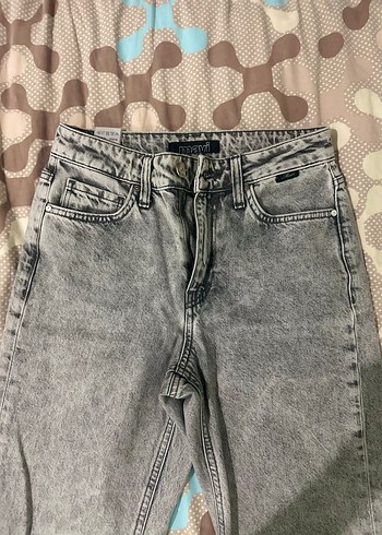 Mavi Jeans Gri Düğmeli Batik Desenli Kadın Jean