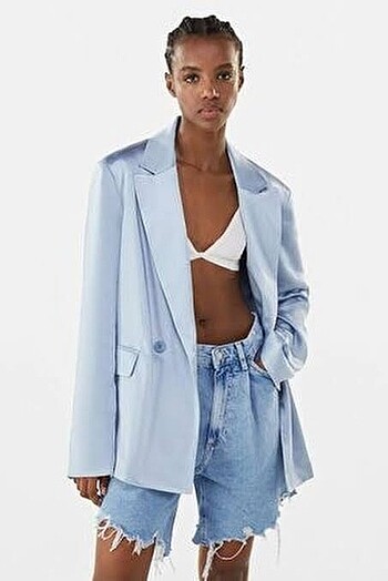bershka saten blazer