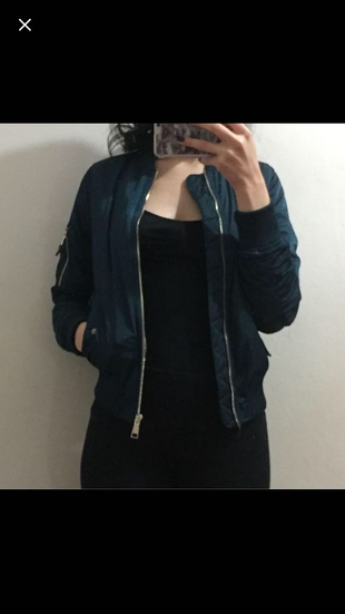 Bershka petrol yeşili bomber mont