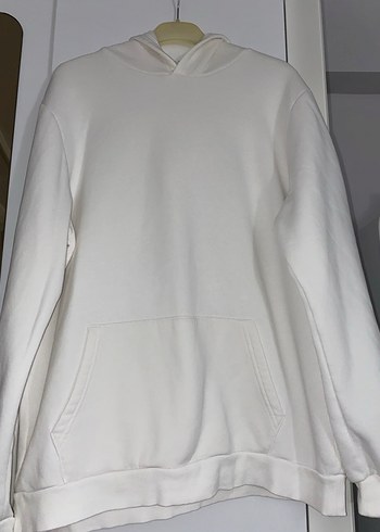 l Beden Beyaz Kapüşonlu Sweatshirt