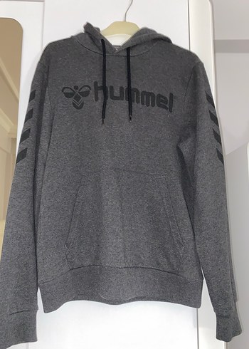 Hummel Gri Kapüşonlu Erkek Sweatshirt