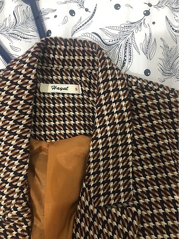 s Beden Kazayağı desen blazer ceket