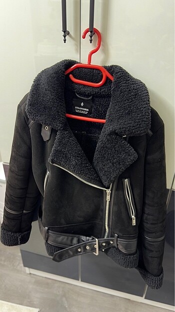 Stradivarius kürklü biker ceket