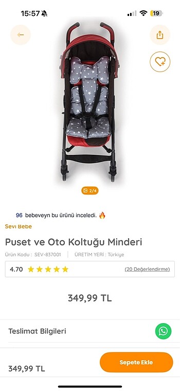  Puset ve bebek arabası minderi