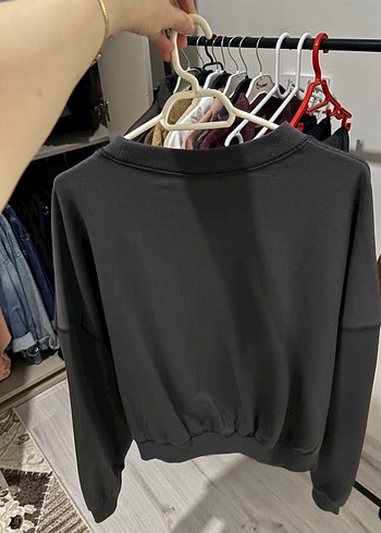 xl Beden Kadın Gri Basic Sweatshirt