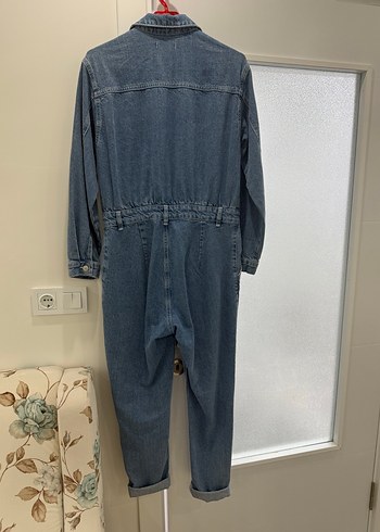 m Beden lacivert Renk Kadın Denim Uzun Kollu Tulum