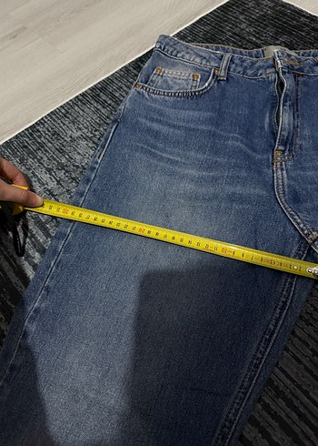 Bol Kesim Midi Boy Kadın Kot Pantolon - Görsel 7