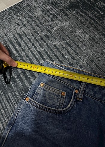 Bol Kesim Midi Boy Kadın Kot Pantolon - Görsel 9