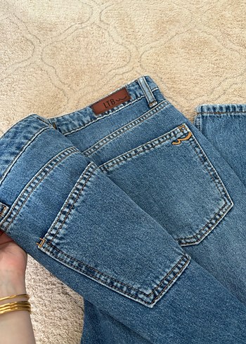 Bol Kesim Midi Boy Kadın Kot Pantolon - Görsel 4