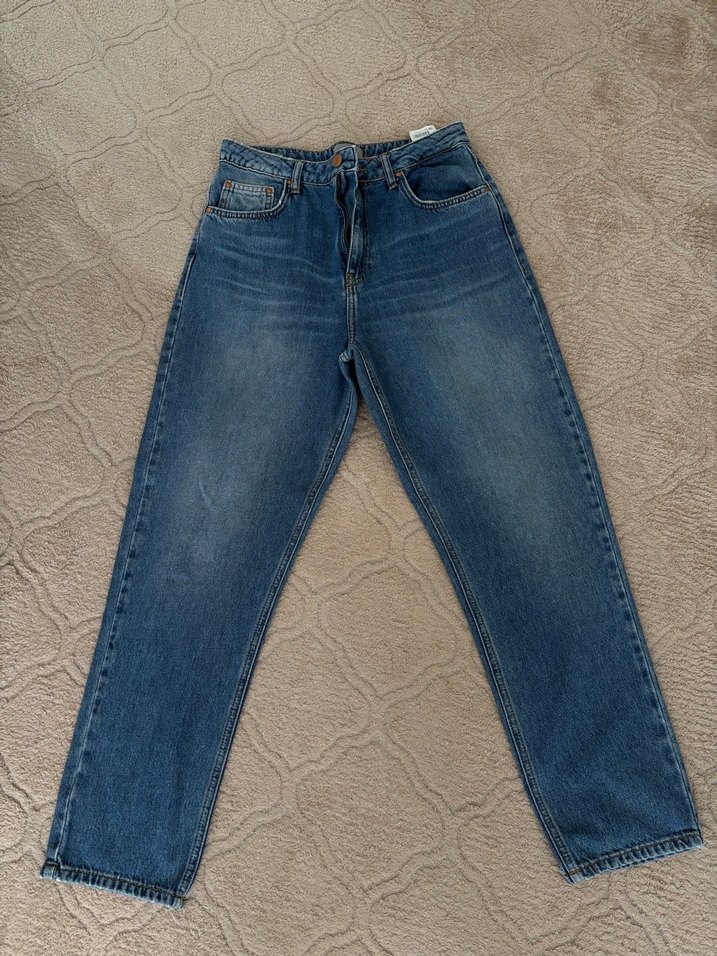 Bol Kesim Midi Boy Kadın Kot Pantolon - Görsel 2