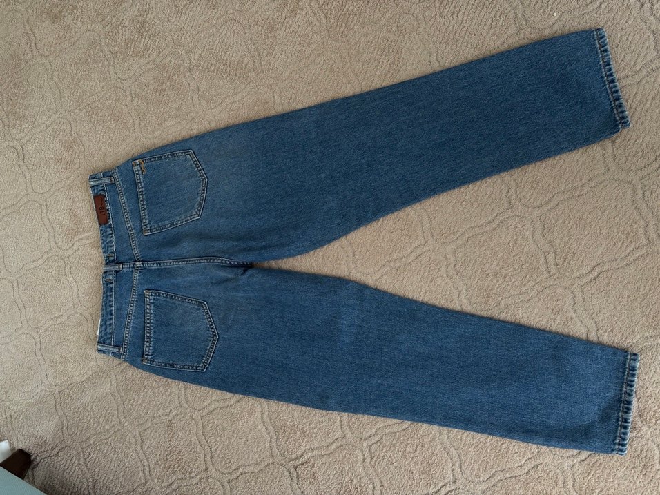 Bol Kesim Midi Boy Kadın Kot Pantolon - Görsel 3