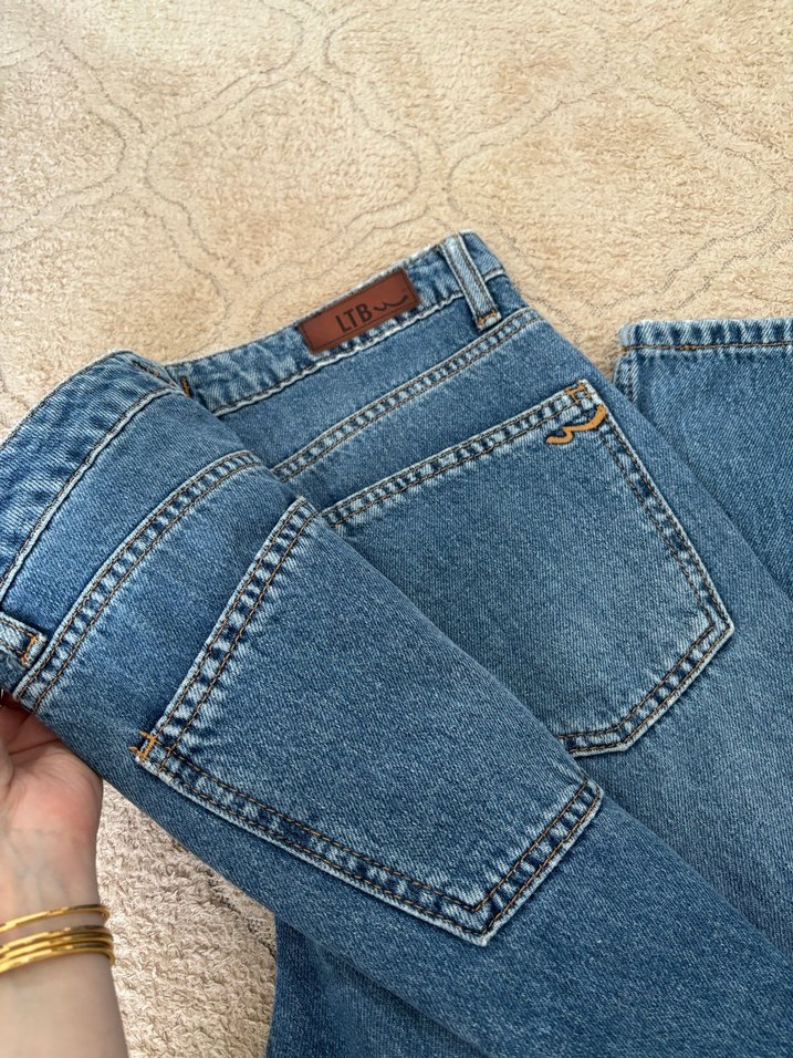 Bol Kesim Midi Boy Kadın Kot Pantolon - Görsel 4