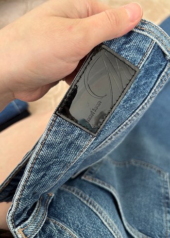 Düğmeli Mavi Kadın Kot Pantolon - Görsel 2