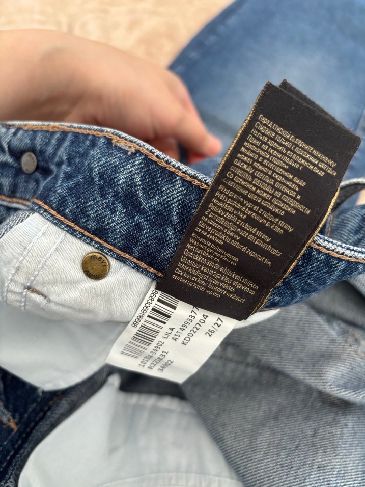 Düğmeli Mavi Kadın Kot Pantolon - Görsel 4