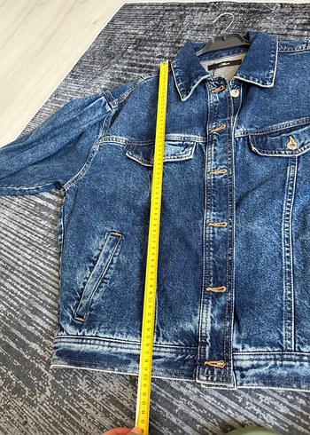Kadın Mavi Düğmeli Bol Kesim Denim Ceket - Görsel 5