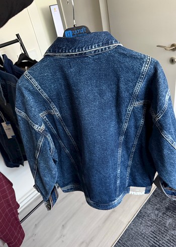 Kadın Mavi Düğmeli Bol Kesim Denim Ceket - Görsel 2