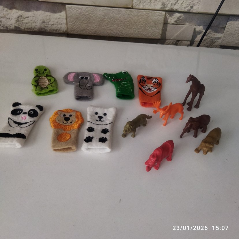 Renkli Hayvan Parmak Kuklaları ve Figürleri - Görsel 3