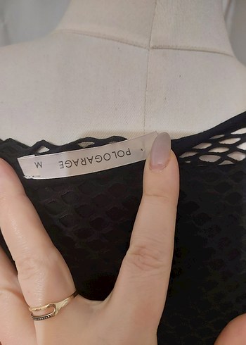 Dantel Detaylı Siyah Kadın Triko Elbise - Görsel 6