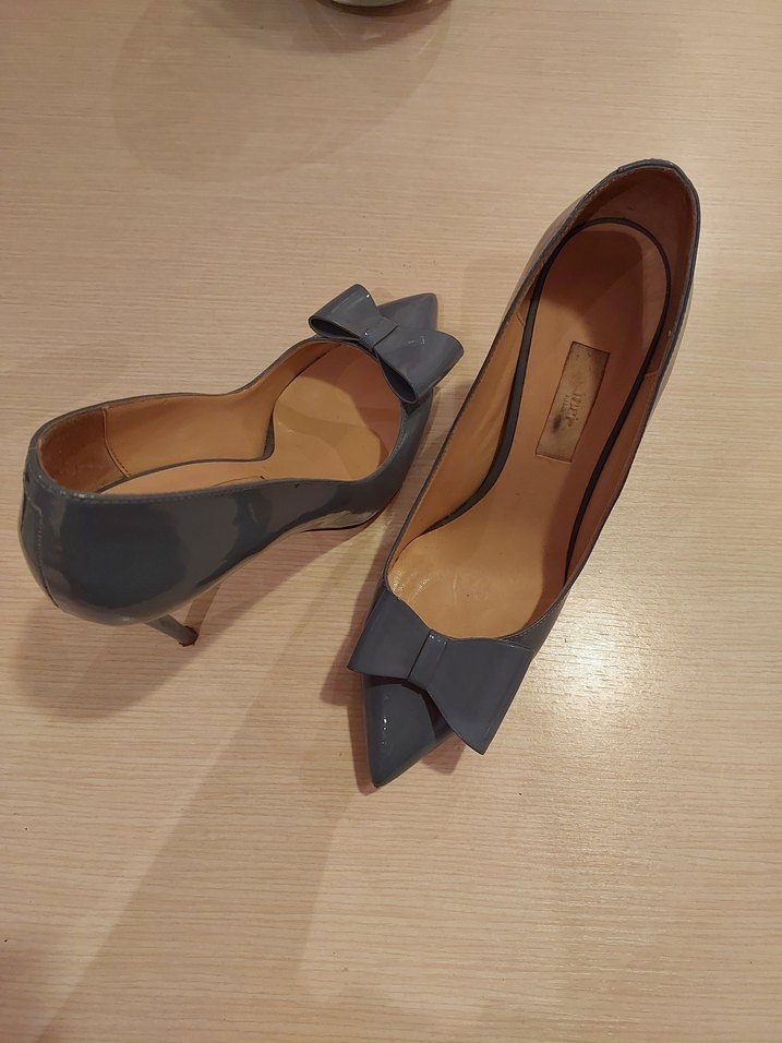 Gri Stiletto Topuklu Kadın Ayakkabı - Görsel 5