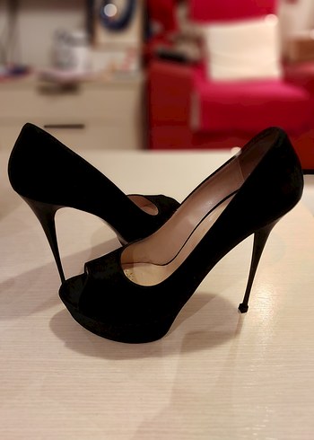 Siyah Parlak Rugan Platform Topuklu Stiletto - Görsel 2