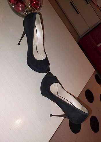 Siyah Parlak Rugan Platform Topuklu Stiletto - Görsel 5