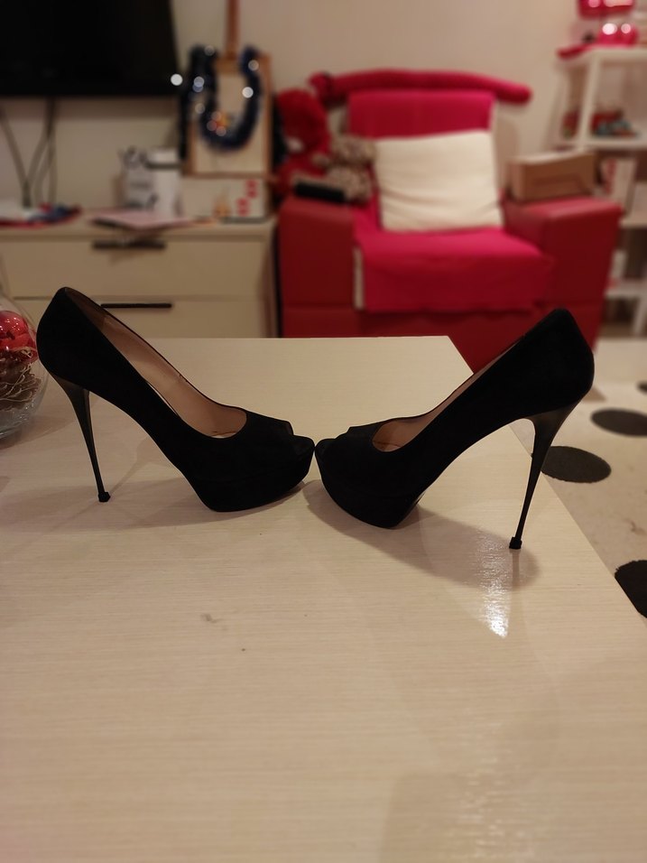 Siyah Parlak Rugan Platform Topuklu Stiletto - Görsel 3