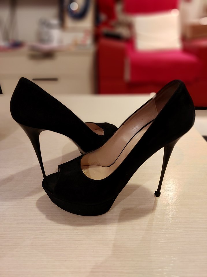 Siyah Parlak Rugan Platform Topuklu Stiletto - Görsel 2