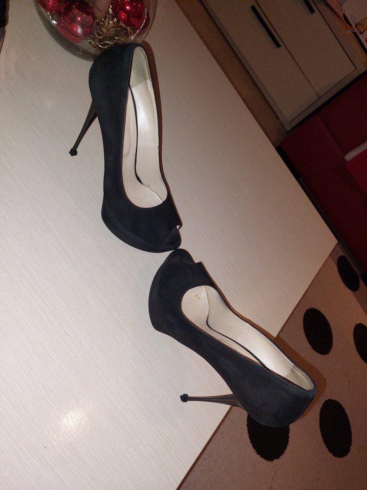 Siyah Parlak Rugan Platform Topuklu Stiletto - Görsel 5