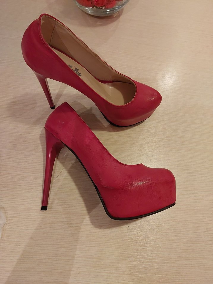 Parlak Pembe Yüksek Topuklu Stiletto - Görsel 4