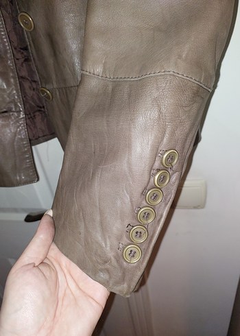 Kahverengi Kürklü Deri Kadın Ceket - Görsel 3