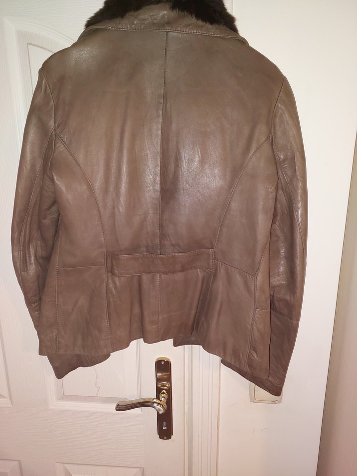 Kahverengi Kürklü Deri Kadın Ceket - Görsel 2
