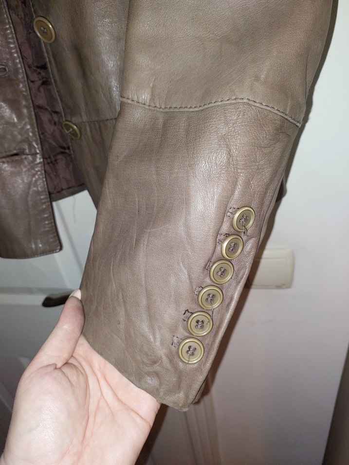 Kahverengi Kürklü Deri Kadın Ceket - Görsel 3