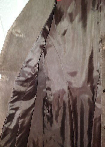 Kahverengi Süet Düğmeli Uzun Hamile Kabanı - Görsel 4