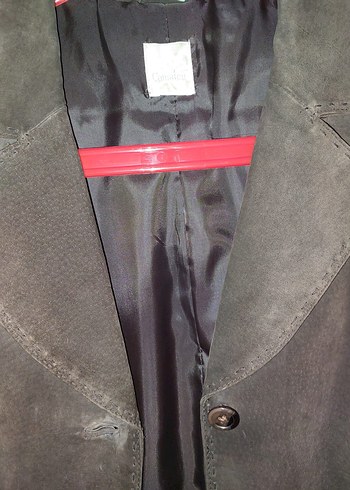 Kahverengi Süet Düğmeli Uzun Hamile Kabanı - Görsel 2