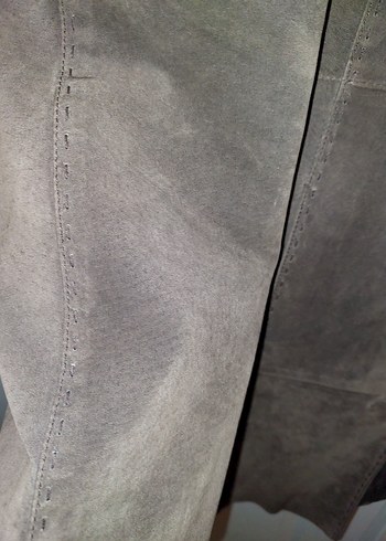 Kahverengi Süet Düğmeli Uzun Hamile Kabanı - Görsel 3